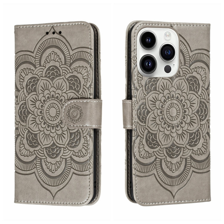 Sun Mandala Embossing Leather Phone Case, For iPhone 14 / 13, For iPhone 14 Plus, For iPhone 14 Pro, For iPhone 14 Pro Max