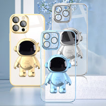 Load image into Gallery viewer, Electroplating PC Astronaut Holder Phone Case with Lens Film, For iPhone 12 Pro Max, For iPhone 11, For iPhone 11 Pro, For iPhone 11 Pro Max