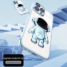 Load image into Gallery viewer, Electroplating PC Astronaut Holder Phone Case with Lens Film, For iPhone 12 Pro Max, For iPhone 11, For iPhone 11 Pro, For iPhone 11 Pro Max
