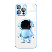Load image into Gallery viewer, Electroplating PC Astronaut Holder Phone Case with Lens Film, For iPhone 12 Pro Max, For iPhone 11, For iPhone 11 Pro, For iPhone 11 Pro Max