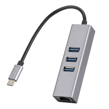 Load image into Gallery viewer, SL-030 USB-C / Type-C to Gigabit Ethernet RJ45 &amp; 3 x USB 3.0 Adapter Converter HUB, USB-C / Type-C to RJ45 &amp; 3 x USB