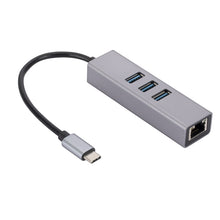 Load image into Gallery viewer, SL-030 USB-C / Type-C to Gigabit Ethernet RJ45 &amp; 3 x USB 3.0 Adapter Converter HUB, USB-C / Type-C to RJ45 &amp; 3 x USB