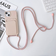 Load image into Gallery viewer, Crossbody Lanyard Elastic Silicone Card Holder Phone Case, For iPhone 11 Pro Max