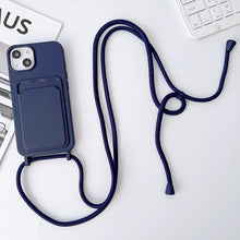 Load image into Gallery viewer, Crossbody Lanyard Elastic Silicone Card Holder Phone Case, For iPhone 11 Pro Max