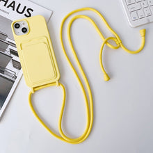 Load image into Gallery viewer, Crossbody Lanyard Elastic Silicone Card Holder Phone Case, For iPhone 11 Pro Max