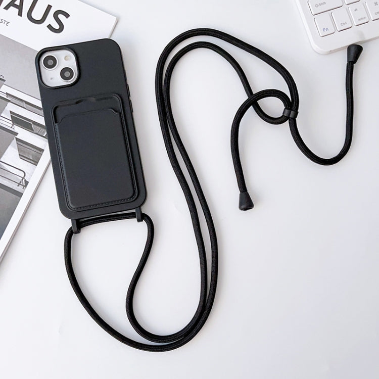 Crossbody Lanyard Elastic Silicone Card Holder Phone Case, For iPhone 11 Pro Max