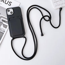 Load image into Gallery viewer, Crossbody Lanyard Elastic Silicone Card Holder Phone Case, For iPhone 11 Pro Max