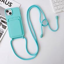 Load image into Gallery viewer, Crossbody Lanyard Elastic Silicone Card Holder Phone Case, For iPhone 11 Pro Max