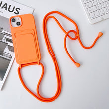 Load image into Gallery viewer, Crossbody Lanyard Elastic Silicone Card Holder Phone Case, For iPhone 11 Pro Max