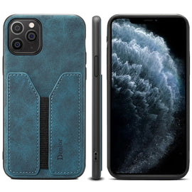 Denior DV Elastic Card PU Back Cover Phone Case, For iPhone 11 Pro, For iPhone 11 Pro Max, For iPhone X / XS, For iPhone XR, For iPhone XS Max, For iPhone SE 2022 / SE 2020 / 7 / 8, For iPhone 7 Plus / 8 Plus