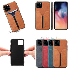 Load image into Gallery viewer, Denior DV Elastic Card PU Back Cover Phone Case, For iPhone 11 Pro, For iPhone 11 Pro Max, For iPhone X / XS, For iPhone XR, For iPhone XS Max, For iPhone SE 2022 / SE 2020 / 7 / 8, For iPhone 7 Plus / 8 Plus