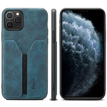 Load image into Gallery viewer, Denior DV Elastic Card PU Back Cover Phone Case, For iPhone 11 Pro, For iPhone 11 Pro Max, For iPhone X / XS, For iPhone XR, For iPhone XS Max, For iPhone SE 2022 / SE 2020 / 7 / 8, For iPhone 7 Plus / 8 Plus