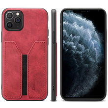 Load image into Gallery viewer, Denior DV Elastic Card PU Back Cover Phone Case, For iPhone 11 Pro, For iPhone 11 Pro Max, For iPhone X / XS, For iPhone XR, For iPhone XS Max, For iPhone SE 2022 / SE 2020 / 7 / 8, For iPhone 7 Plus / 8 Plus