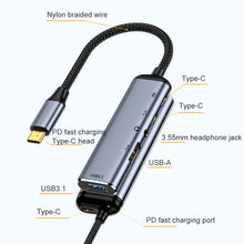Load image into Gallery viewer, Y003 5 in 1 USB-C/Type-C to USB3.1+USB2.0+Dual USB-C/Type-C+3.5mm Audio Interface Multi-function Adapter, Y003