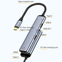 Load image into Gallery viewer, Y004 6 in 1 USB-C/Type-C to HDMI+USB 3.1+Dual USB 2.0+Dual USB-C/Type-C Interface Multifunctional Adapter, Y004