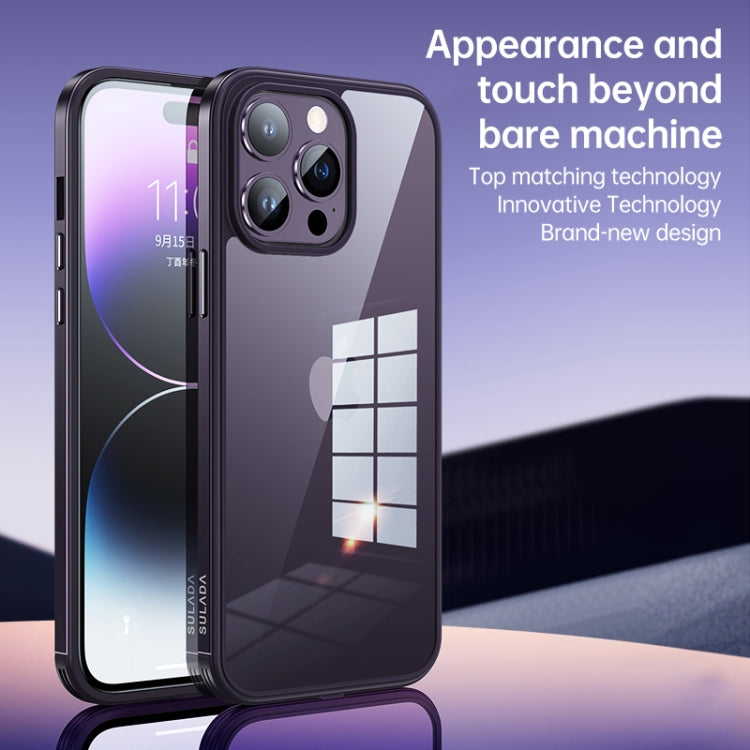 SULADA Metal Frame + Nano Glass + TPU Phone Case, For iPhone 14, For iPhone 14 Plus, For iPhone 14 Pro, For iPhone 14 Pro Max