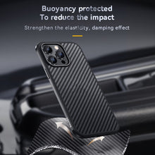 Load image into Gallery viewer, SULADA Carbon Fiber Textured Shockproof Metal + TPU Frame Case, For iPhone 14, For iPhone 14 Plus, For iPhone 14 Pro, For iPhone 14 Pro Max