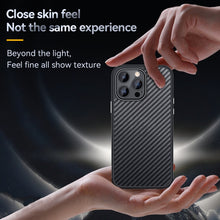 Load image into Gallery viewer, SULADA Carbon Fiber Textured Shockproof Metal + TPU Frame Case, For iPhone 14, For iPhone 14 Plus, For iPhone 14 Pro, For iPhone 14 Pro Max