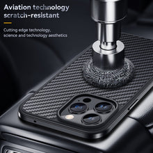 Load image into Gallery viewer, SULADA Carbon Fiber Textured Shockproof Metal + TPU Frame Case, For iPhone 14, For iPhone 14 Plus, For iPhone 14 Pro, For iPhone 14 Pro Max