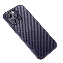 Load image into Gallery viewer, SULADA Carbon Fiber Textured Shockproof Metal + TPU Frame Case, For iPhone 14, For iPhone 14 Plus, For iPhone 14 Pro, For iPhone 14 Pro Max