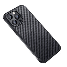 Load image into Gallery viewer, SULADA Carbon Fiber Textured Shockproof Metal + TPU Frame Case, For iPhone 14, For iPhone 14 Plus, For iPhone 14 Pro, For iPhone 14 Pro Max