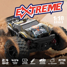Load image into Gallery viewer, 9307E 1:18 Full Scale Remote Control 4WD High Speed Car, 9307E(Black Yellow)