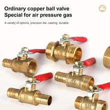 Load image into Gallery viewer, Pneumatic Hose Connector Copper Ball Valve, Inside 2-Barb 8mm, Inside 2-Barb 10mm, Inside 3-Barb 8mm, Inside and Outside 1 1/8 inch, Inside and Outside 2 1/4 inch, Inside and Outside 3 3/8 inch, Inside and Outside 4 1/2 inch, Double Inside 1 1/8 inch  ...