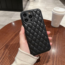 Load image into Gallery viewer, Rhombic Texture Lambskin Phone Case, For iPhone 11