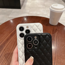 Load image into Gallery viewer, Rhombic Texture Lambskin Phone Case, For iPhone 11