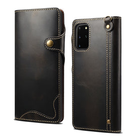 Denior Oil Wax Cowhide Magnetic Button Genuine Leather Case, For Samsung Galaxy S20+, For Samsung Galaxy S20 Ultra, For Samsung Galaxy Note20, For Samsung Galaxy Note20 Ultra, For Samsung Galaxy S21 5G, For Samsung Galaxy S21+ 5G                       ...