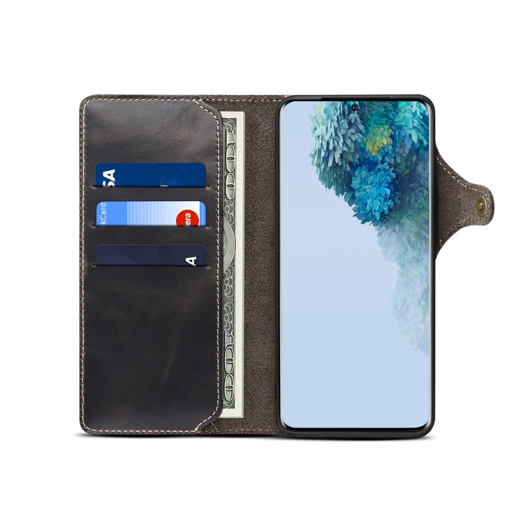 Denior Oil Wax Cowhide Magnetic Button Genuine Leather Case, For Samsung Galaxy S20+, For Samsung Galaxy S20 Ultra, For Samsung Galaxy Note20, For Samsung Galaxy Note20 Ultra, For Samsung Galaxy S21 5G, For Samsung Galaxy S21+ 5G                       ...