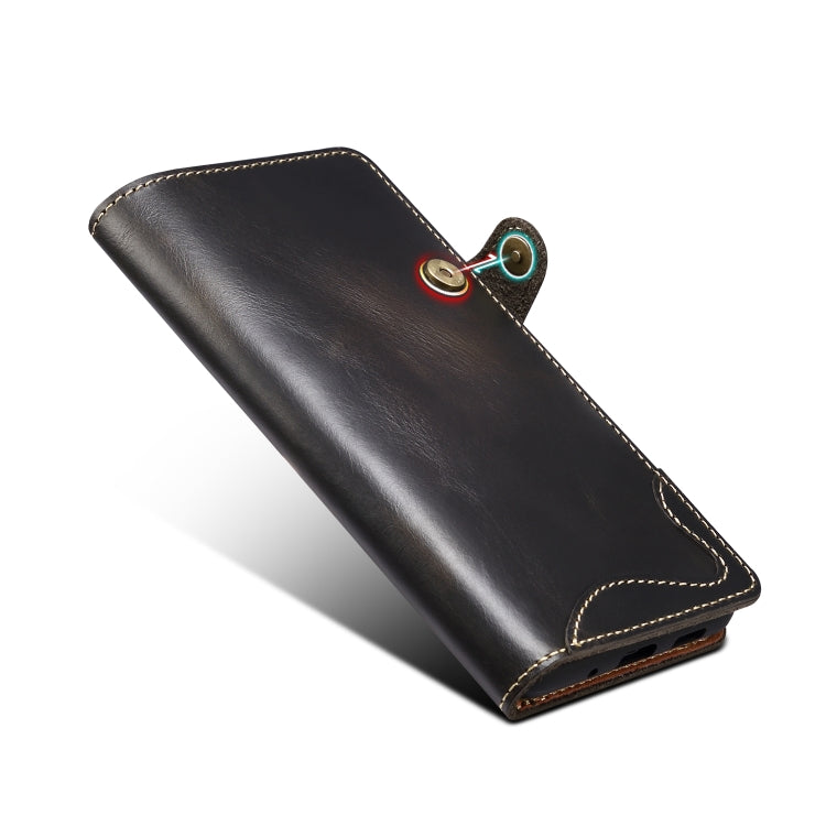 Denior Oil Wax Cowhide Magnetic Button Genuine Leather Case, For Samsung Galaxy S20+, For Samsung Galaxy S20 Ultra, For Samsung Galaxy Note20, For Samsung Galaxy Note20 Ultra, For Samsung Galaxy S21 5G, For Samsung Galaxy S21+ 5G                       ...