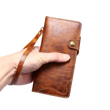 Load image into Gallery viewer, Denior Oil Wax Cowhide Magnetic Button Genuine Leather Case, For Samsung Galaxy S20+, For Samsung Galaxy S20 Ultra, For Samsung Galaxy Note20, For Samsung Galaxy Note20 Ultra, For Samsung Galaxy S21 5G, For Samsung Galaxy S21+ 5G                       ...