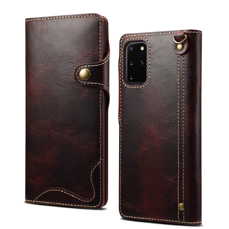 Denior Oil Wax Cowhide Magnetic Button Genuine Leather Case, For Samsung Galaxy S20+, For Samsung Galaxy S20 Ultra, For Samsung Galaxy Note20, For Samsung Galaxy Note20 Ultra, For Samsung Galaxy S21 5G, For Samsung Galaxy S21+ 5G                       ...