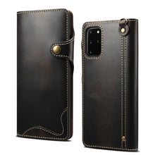Load image into Gallery viewer, Denior Oil Wax Cowhide Magnetic Button Genuine Leather Case, For Samsung Galaxy S20+, For Samsung Galaxy S20 Ultra, For Samsung Galaxy Note20, For Samsung Galaxy Note20 Ultra, For Samsung Galaxy S21 5G, For Samsung Galaxy S21+ 5G                       ...