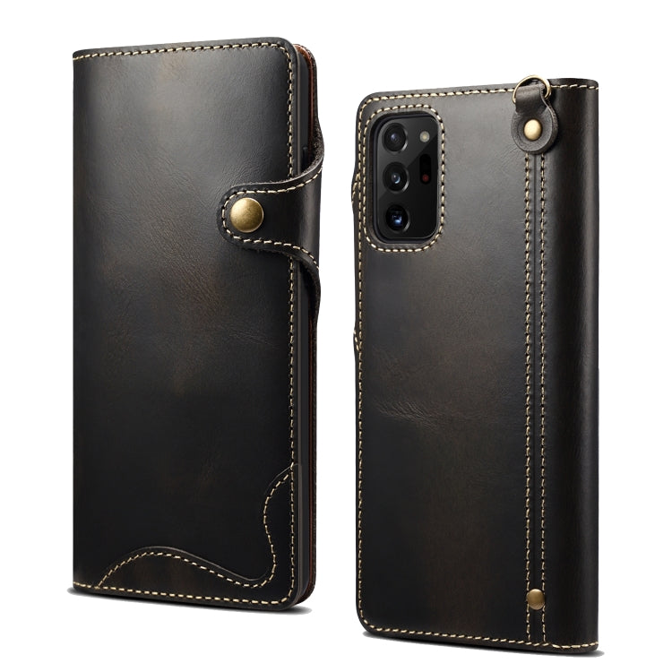 Denior Oil Wax Cowhide Magnetic Button Genuine Leather Case, For Samsung Galaxy S20+, For Samsung Galaxy S20 Ultra, For Samsung Galaxy Note20, For Samsung Galaxy Note20 Ultra, For Samsung Galaxy S21 5G, For Samsung Galaxy S21+ 5G                       ...