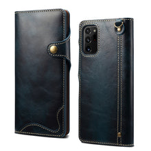 Load image into Gallery viewer, Denior Oil Wax Cowhide Magnetic Button Genuine Leather Case, For Samsung Galaxy S20+, For Samsung Galaxy S20 Ultra, For Samsung Galaxy Note20, For Samsung Galaxy Note20 Ultra, For Samsung Galaxy S21 5G, For Samsung Galaxy S21+ 5G                       ...