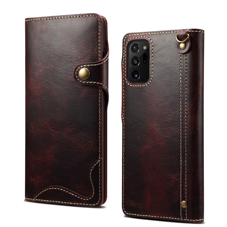 Denior Oil Wax Cowhide Magnetic Button Genuine Leather Case, For Samsung Galaxy S20+, For Samsung Galaxy S20 Ultra, For Samsung Galaxy Note20, For Samsung Galaxy Note20 Ultra, For Samsung Galaxy S21 5G, For Samsung Galaxy S21+ 5G                       ...