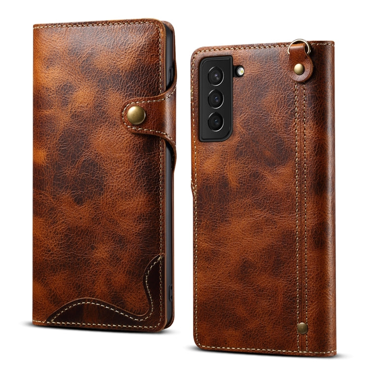 Denior Oil Wax Cowhide Magnetic Button Genuine Leather Case, For Samsung Galaxy S20+, For Samsung Galaxy S20 Ultra, For Samsung Galaxy Note20, For Samsung Galaxy Note20 Ultra, For Samsung Galaxy S21 5G, For Samsung Galaxy S21+ 5G                       ...