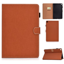 Load image into Gallery viewer, Sewing Thread Horizontal Solid Color Flat Leather Case with Sleep Function &amp; Pen Cover &amp; Anti Skid Strip &amp; Card Slot &amp; Holder, For Galaxy Tab S6 Lite