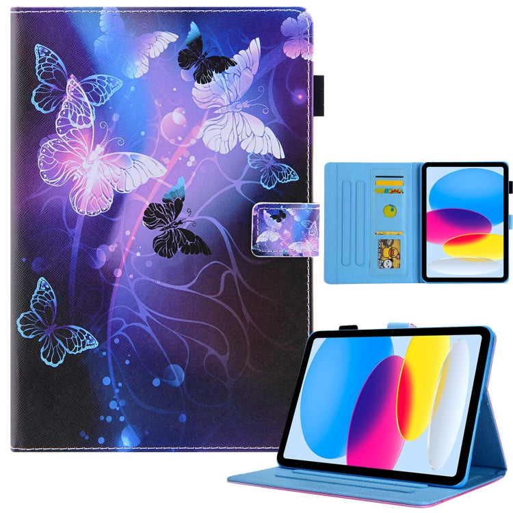 Colored Drawing Leather Smart Tablet Case, For iPad 10th Gen 10.9 2022
