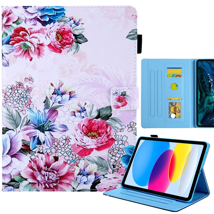 Colored Drawing Leather Smart Tablet Case, For iPad 10th Gen 10.9 2022