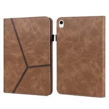 Load image into Gallery viewer, Solid Color Embossed Striped Leather Tablet Case, For iPad 10th Gen 10.9 2022