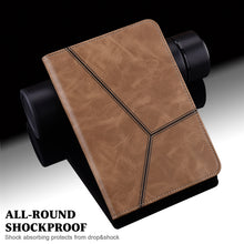 Load image into Gallery viewer, Solid Color Embossed Striped Leather Tablet Case, For iPad 10th Gen 10.9 2022