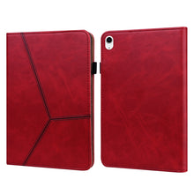 Load image into Gallery viewer, Solid Color Embossed Striped Leather Tablet Case, For iPad 10th Gen 10.9 2022