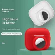 Load image into Gallery viewer, 2 in 1 Shockproof Full Coverage Silicone Protective Case, For AirPods Pro 2 / AirTag