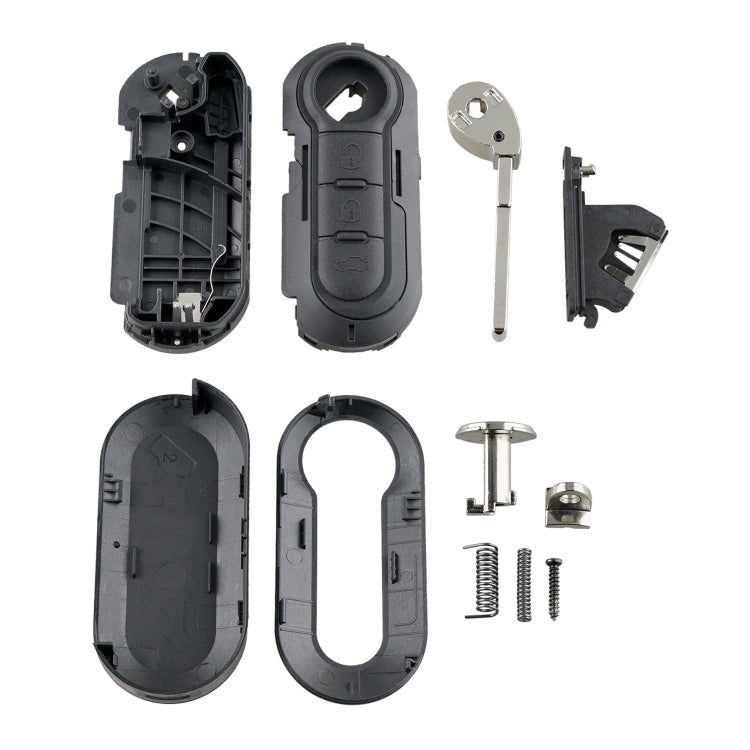 For Fiat 3 Button Folding Car Key Case Remote Control Shell SIP22, Black Switch Button, White Switch Button, Black Special Button, White Switch Trunk Button