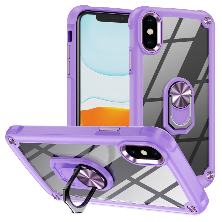 TPU + PC Lens Protection Phone Case with Ring Holder, For iPhone 11, For iPhone 11 Pro, For iPhone 11 Pro Max, For iPhone XS / X, For iPhone XS Max, For iPhone XR, For iPhone 12 / 12 Pro, For iPhone 12 Pro Max