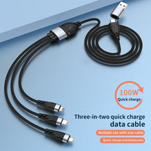 Load image into Gallery viewer, ADC-008 100W USB/Type-C to Type-C + 8 Pin + Micro USB Two to Three Fully Compatible Fast Charge Data Cable, 1.2m, 2m