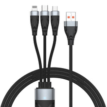 Load image into Gallery viewer, ADC-008 66W USB to USB-C/Type-C + 8 Pin + Micro USB 3 in 1 Fully Compatible Fast Charge Data Cable, 1.2m, 2m